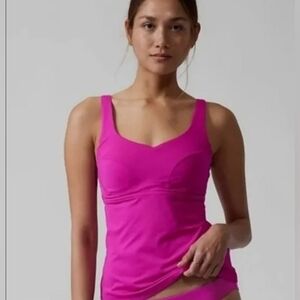 Athleta Womens Bondi Bra Cup Tankini Electric Fuchsia Water Sports 34B/C NWOT